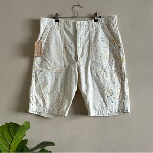 Orslow Fatigue Short with Paint in Ecru